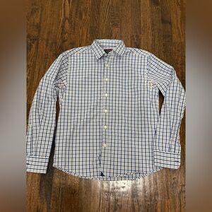 Mens UNTUCKit Blue Plaid Button Down Long Sleeve Shirt Slim Fit Medium